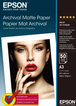 Archival Matte Paper, DIN A3, 189g/m2, 50 Sheets