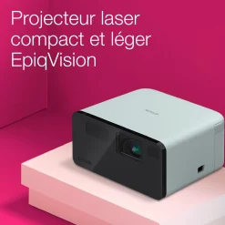 EF-21G, Mini projecteur laser, 1 000 lumens, Affichage jusqu’à 150 pouces, Google TV™ et haut-parleur Bluetooth, Portable