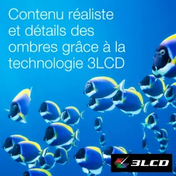 EF-22N, Mini projecteur laser, 1 000 lumens, Affichage jusqu’à 150 pouces, Google TV™ et haut-parleur Bluetooth, Portable