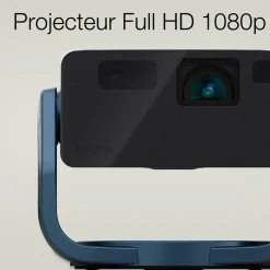 EF-22N, Mini projecteur laser, 1 000 lumens, Affichage jusqu’à 150 pouces, Google TV™ et haut-parleur Bluetooth, Portable