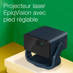 EF-22N, Mini projecteur laser, 1 000 lumens, Affichage jusqu’à 150 pouces, Google TV™ et haut-parleur Bluetooth, Portable