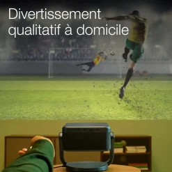 EF-22N, Mini projecteur laser, 1 000 lumens, Affichage jusqu’à 150 pouces, Google TV™ et haut-parleur Bluetooth, Portable