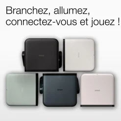 EF-21R, Mini projecteur laser, 1 000 lumens, Affichage jusqu’à 150 pouces, Google TV™ et haut-parleur Bluetooth, Portable