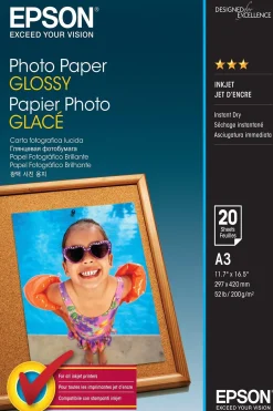 Epson A3 Glossy Photo Paper 200gsm, 20 sheets