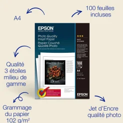 Epson A4 Photo Quality Inkjet Paper 102gsm, 100 sheets