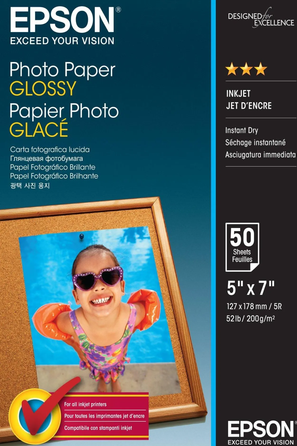Epson Glossy Photo Paper (130 x 180mm), 200gsm, 50 sheets