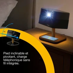 Epson Lifestudio Flex Édition spéciale luxe — EF-73 Noir profond, Projecteur intelligent portable, Sound by Bose, Google TV, 4K Pro UHD, Chargement sans fil, Usage intérieur/extérieur, Garantie 5 ans*