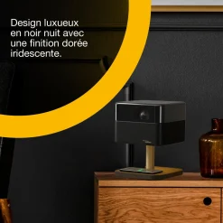 Epson Lifestudio Flex Édition spéciale luxe — EF-73 Noir profond, Projecteur intelligent portable, Sound by Bose, Google TV, 4K Pro UHD, Chargement sans fil, Usage intérieur/extérieur, Garantie 5 ans*