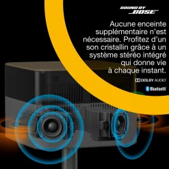 Epson Lifestudio Flex Édition spéciale luxe — EF-73 Noir profond, Projecteur intelligent portable, Sound by Bose, Google TV, 4K Pro UHD, Chargement sans fil, Usage intérieur/extérieur, Garantie 5 ans*