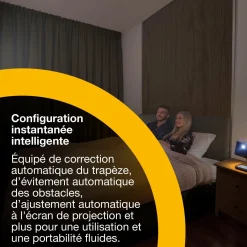 Epson Lifestudio Flex Édition spéciale luxe — EF-73 Noir profond, Projecteur intelligent portable, Sound by Bose, Google TV, 4K Pro UHD, Chargement sans fil, Usage intérieur/extérieur, Garantie 5 ans*