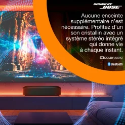 Epson Lifestudio Grand Plus EH-LS970B, noir métallique, projecteur laser intelligent à ultracourte focale, résolution home cinéma 4K, Sound by Bose, Google TV