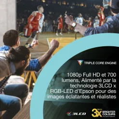 Epson Lifestudio Pop EF-61R quartz rose, Projecteur portable qualitatif, Son Bose, Google TV, HD intégrale, Utilisation en intérieur/extérieur, Garantie de 5 ans*