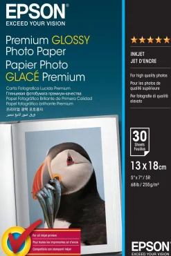 Epson Premium Glossy Photo Paper (130 x 180mm), 255gsm, 30 sheets
