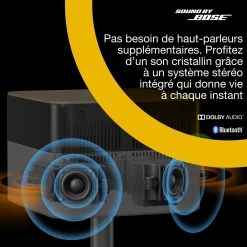Epson Lifestudio Flex EF-71 blanc diamant, Projecteur portatif smart, Sound by Bose, Google TV, HD intégrale, Pied réglable, Usage intérieur/extérieur, Garantie 5 ans*