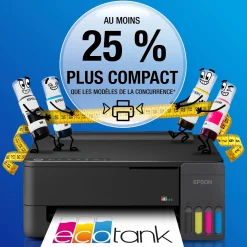 Imprimante A4 Wi-Fi et AirPrint EcoTank ET-1910 équipée de réservoirs d’encre, avec jusqu’à 3 ans d’encre inclus