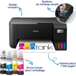 Imprimante multifonction A4 Wi-Fi EcoTank ET-2865 équipée de réservoirs d’encre, avec jusqu’à 3 ans d’encre inclus