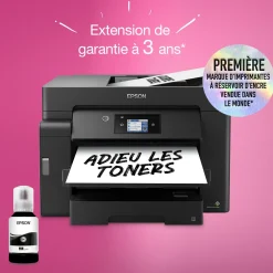 Imprimante multifonction A3 EcoTank monochrome ET-M16600 avec Wi-Fi, réservoir d’encre, scanner et copie