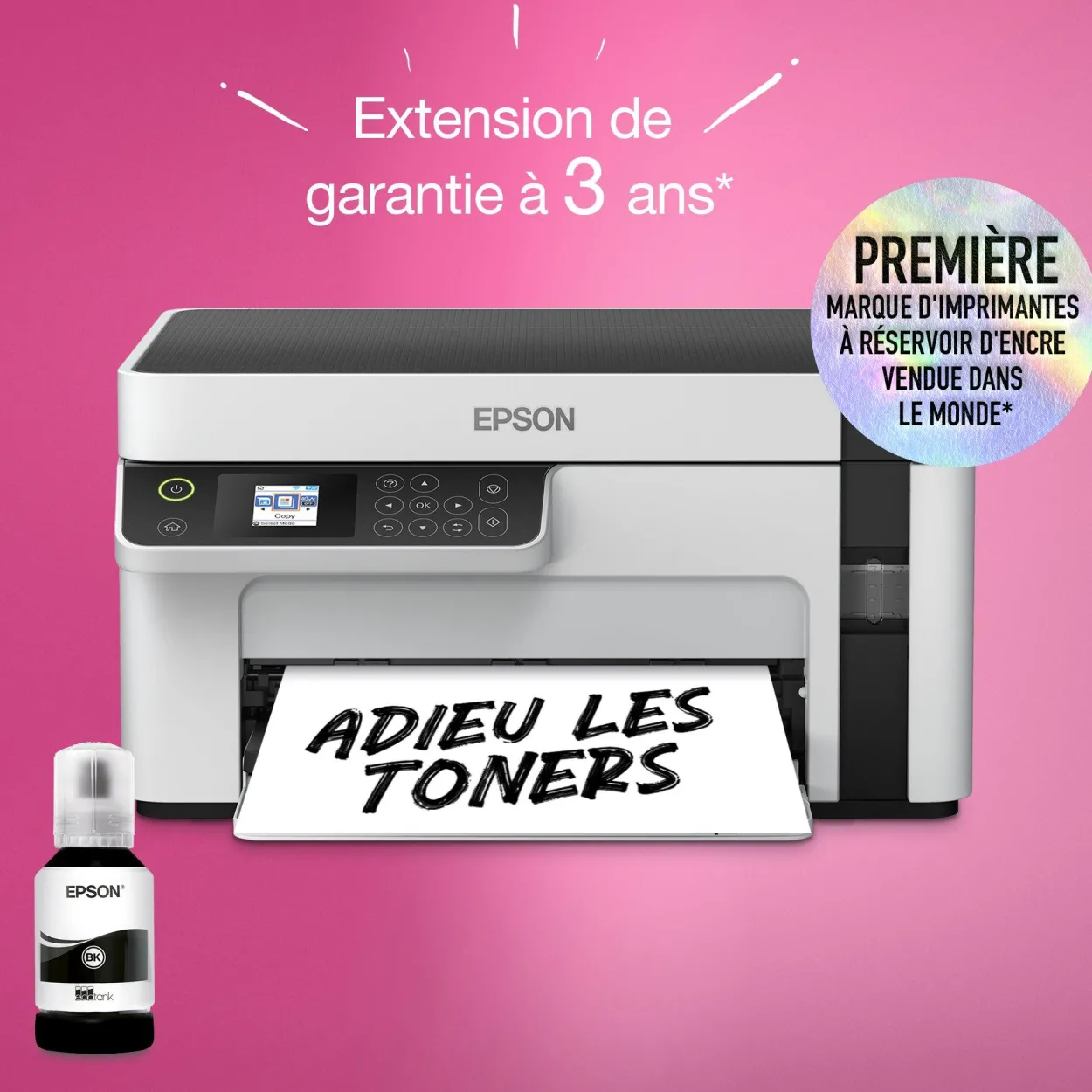 Imprimante multifonction monochrome A4 EcoTank ET-M2120 avec réservoir d’encre et Wi-Fi