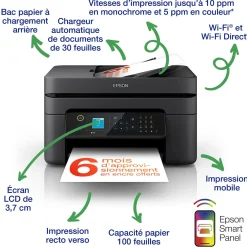Imprimante multifonction Jet d’Encre A4 WorkForce WF-2935DWF