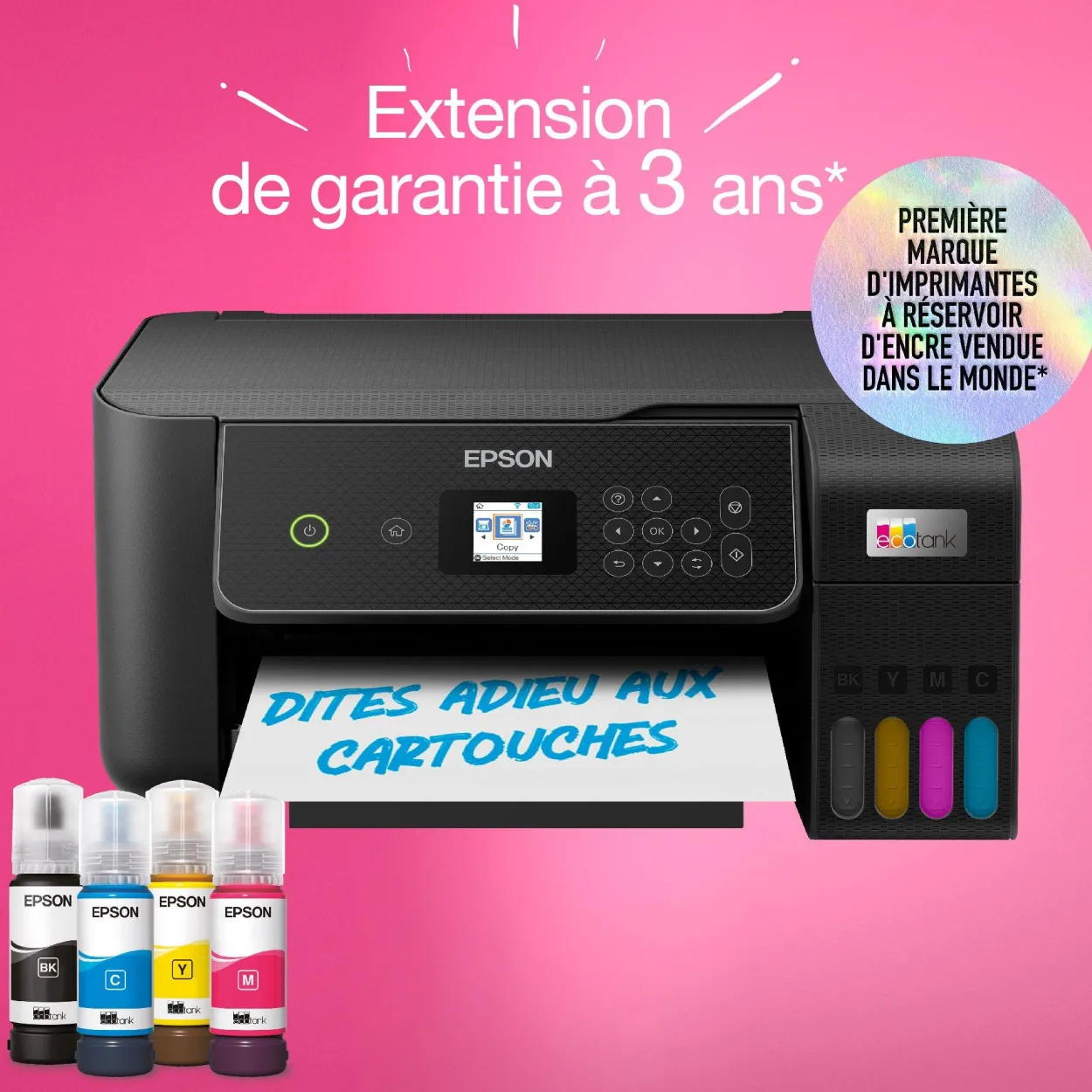 Imprimante multifonction A4 Wi-Fi EcoTank ET-2871 équipée de réservoirs d’encre, avec jusqu’à 3 ans d’encre inclus