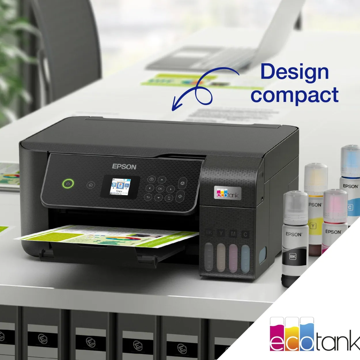 Imprimante multifonction A4 Wi-Fi EcoTank ET-2871 équipée de réservoirs d’encre, avec jusqu’à 3 ans d’encre inclus