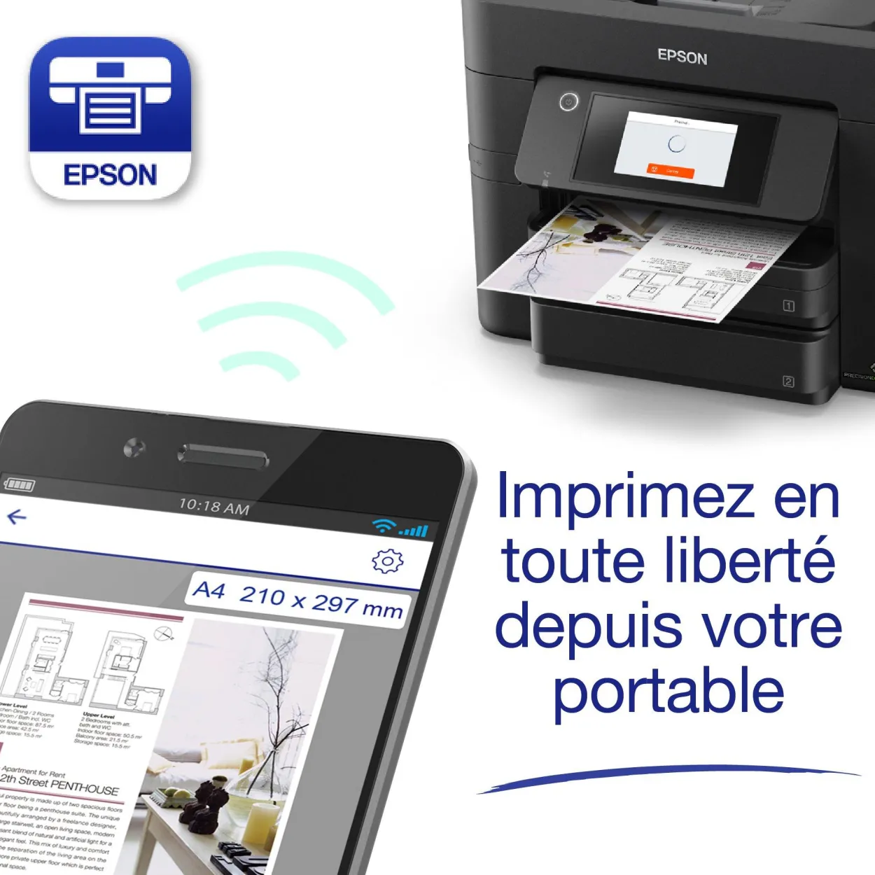 Imprimante multifonction Jet d’Encre A4 WorkForce WF-4830DTWF