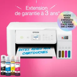 Imprimante multifonction A4 Wi-Fi EcoTank ET-2876 équipée de réservoirs d’encre, avec jusqu’à 3 ans d’encre inclus