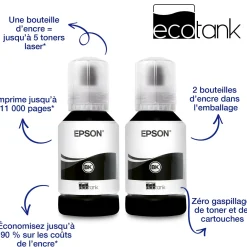 Imprimante multifonction monochrome A4 EcoTank ET-M2170 avec réservoir d’encre et Wi-Fi