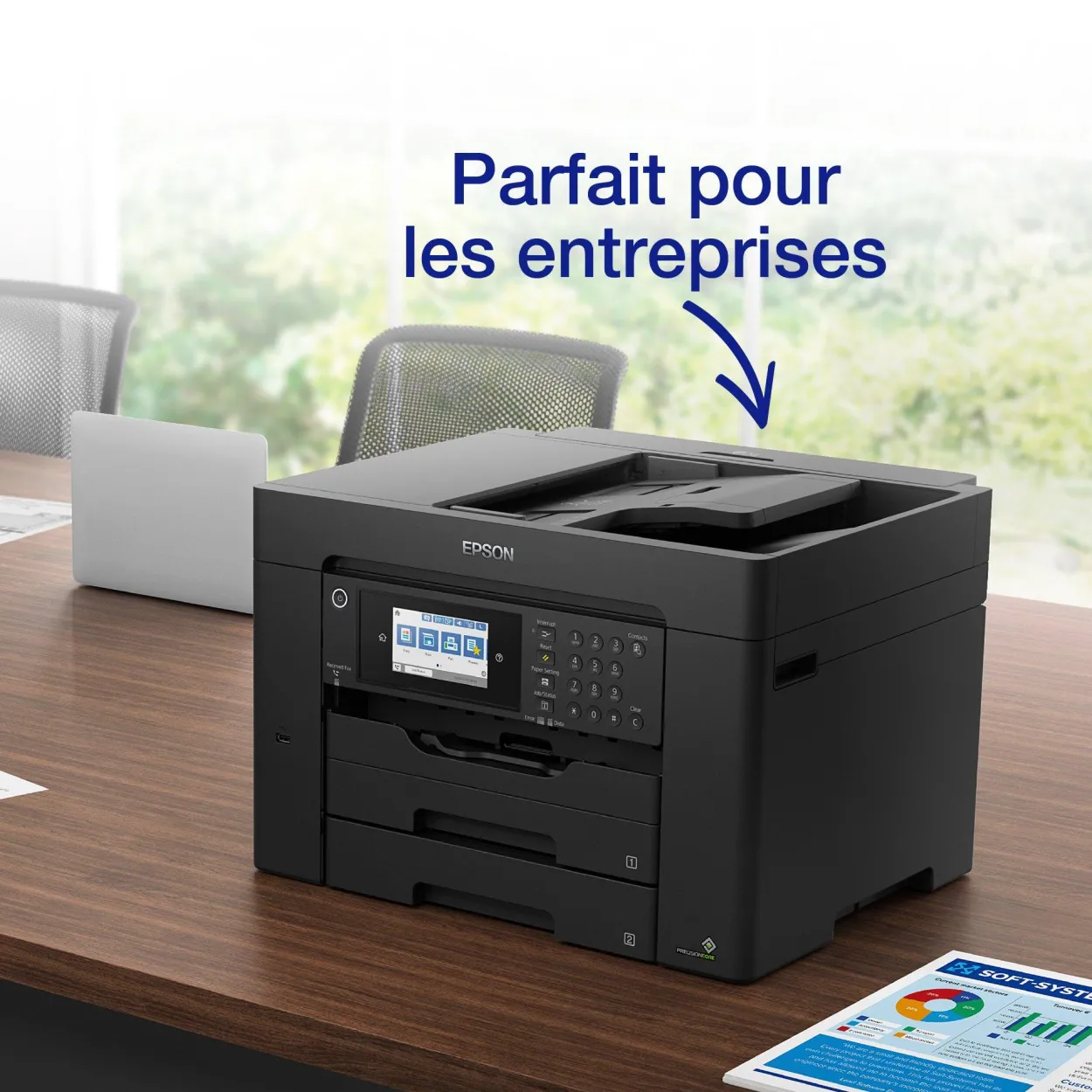 Imprimante multifonction Jet d’Encre A3+ WorkForce WF-7840DTWF et 3 mois d’approvisionnement en encre offerts avec l’abonnement ReadyPrint*