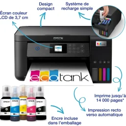 Imprimante multifonction A4 Wi-Fi EcoTank ET-2851 équipée de réservoirs d’encre, avec jusqu’à 3 ans d’encre inclus