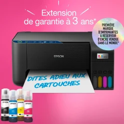 Imprimante multifonction A4 Wi-Fi EcoTank ET-2861 équipée de réservoirs d’encre, avec jusqu’à 3 ans d’encre inclus
