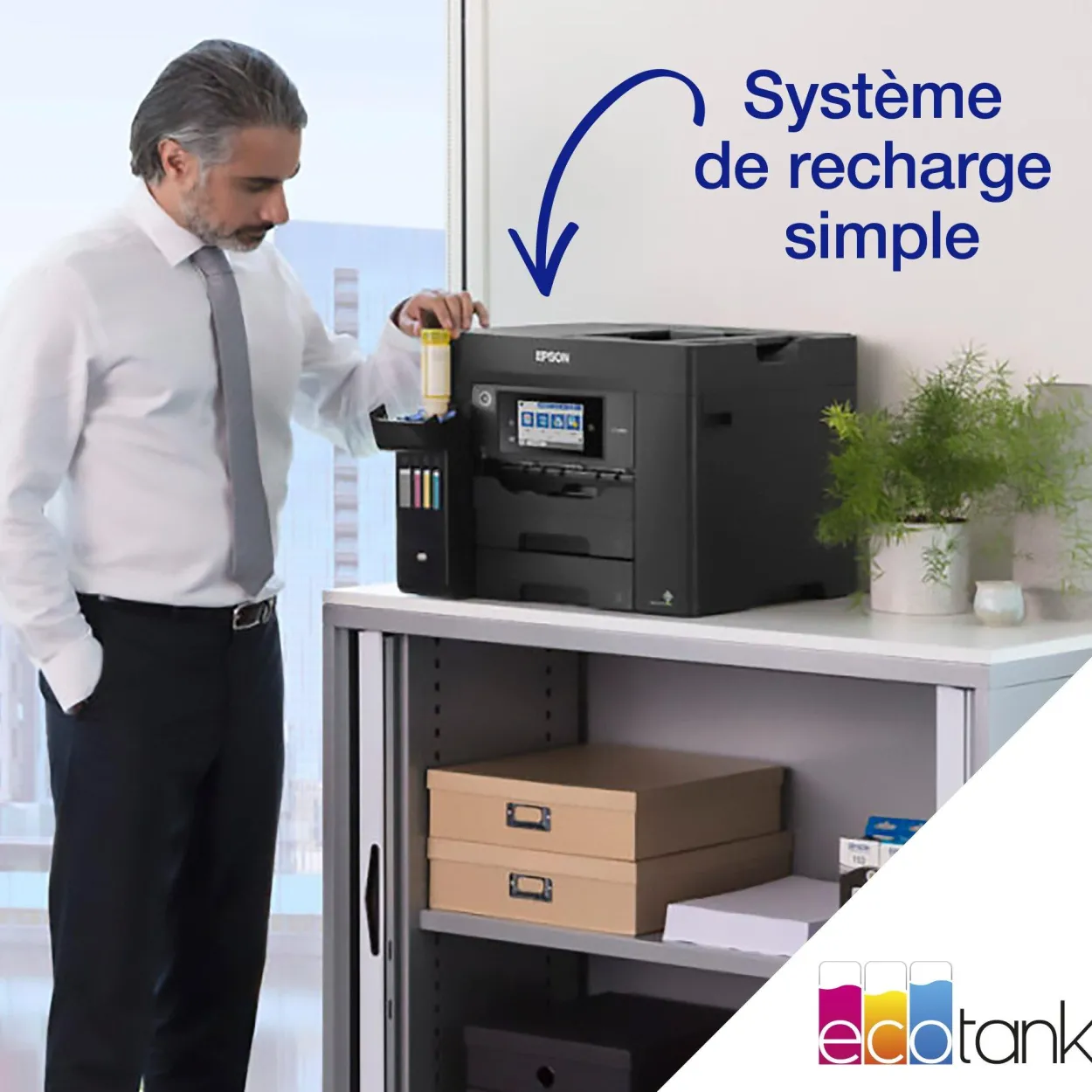 Imprimante multifonction A4 EcoTank ET-5850 avec Wi-Fi, réservoirs d’encre et fax