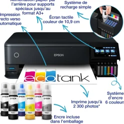 Imprimante photo A3+ EcoTank ET-8550 avec réservoirs d’encre et Wi-Fi