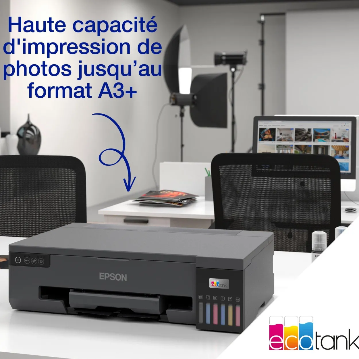 Imprimante photo A3+ EcoTank ET-18100 avec réservoirs d’encre et Wi-Fi