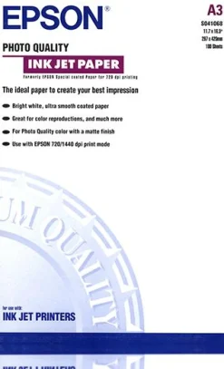 Photo Quality Ink Jet Paper, DIN A3, 102g/m2, 100 Sheets