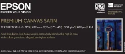 Premium Canvas Satin Roll, 17" x 12.2m, 350g/m2
