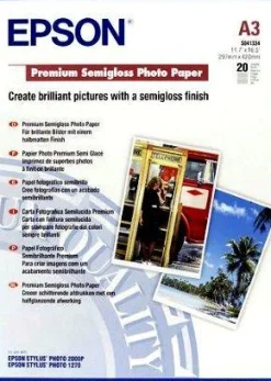 Premium Semigloss Photo Paper, DIN A3, 250g/m2, 20 Sheets