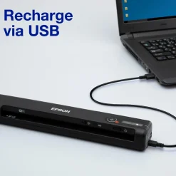 Scanner mobile A4 rapide WorkForce ES-60W avec connexion Wi-Fi, technologie Epson ScanSmart et écran LCD