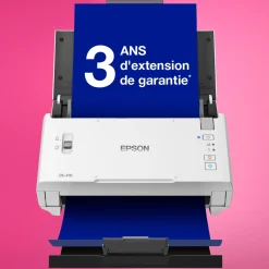 Scanner professionnel A4 compact WorkForce DS-410 avec chargeur automatique de documents de 50 feuilles et logiciel Epson Document Capture Pro