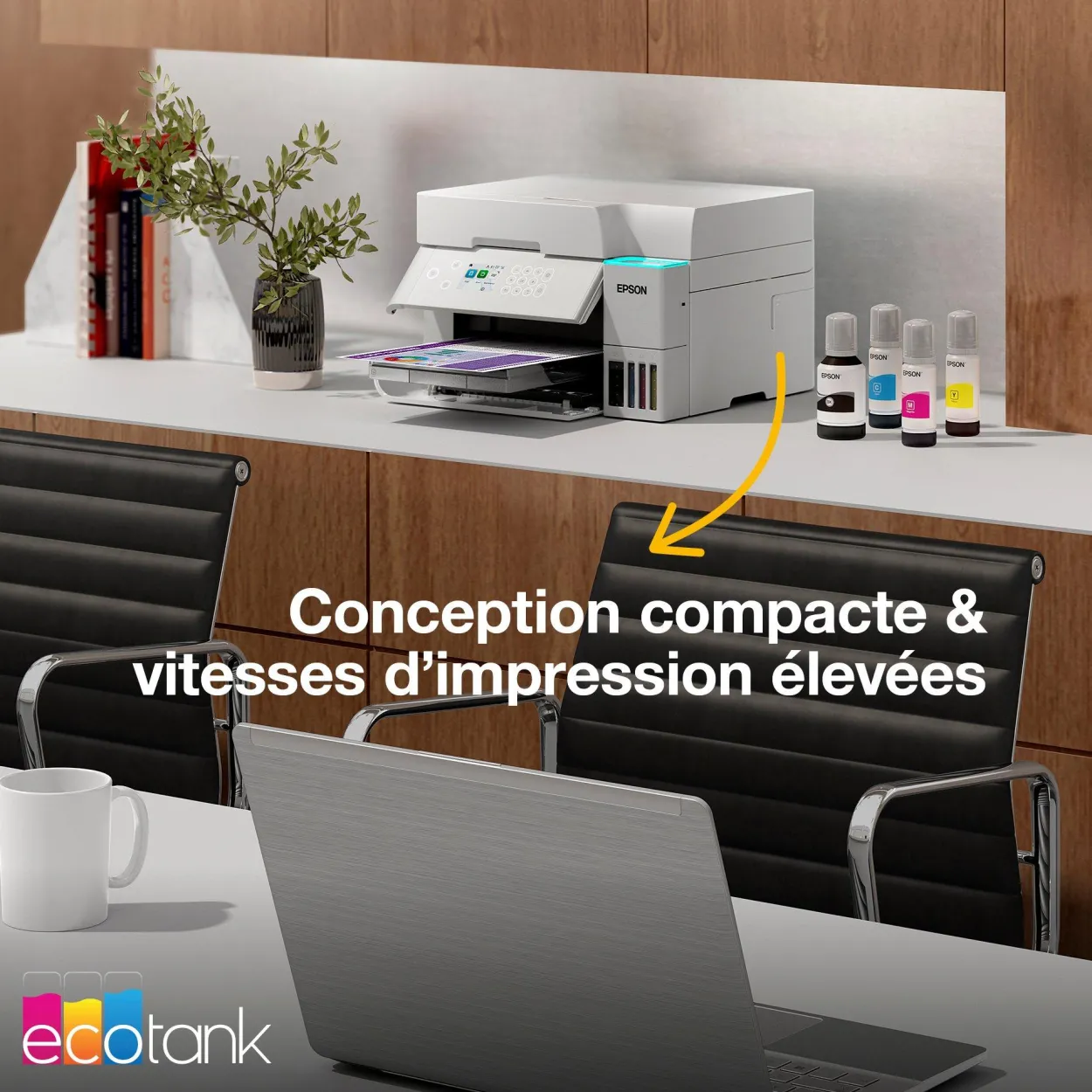 Solution d’impression A4 blanche EcoTank ET-3956 équipée d’une connexion Wi-Fi et de réservoirs d’encre, avec jusqu’à 3 ans d’encre inclus