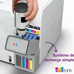 Solution d’impression A4 blanche EcoTank ET-3956 équipée d’une connexion Wi-Fi et de réservoirs d’encre, avec jusqu’à 3 ans d’encre inclus