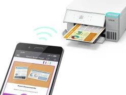 Solution d’impression A4 blanche EcoTank ET-2956 équipée d’une connexion Wi-Fi et de réservoirs d’encre, avec jusqu’à 3 ans d’encre inclus