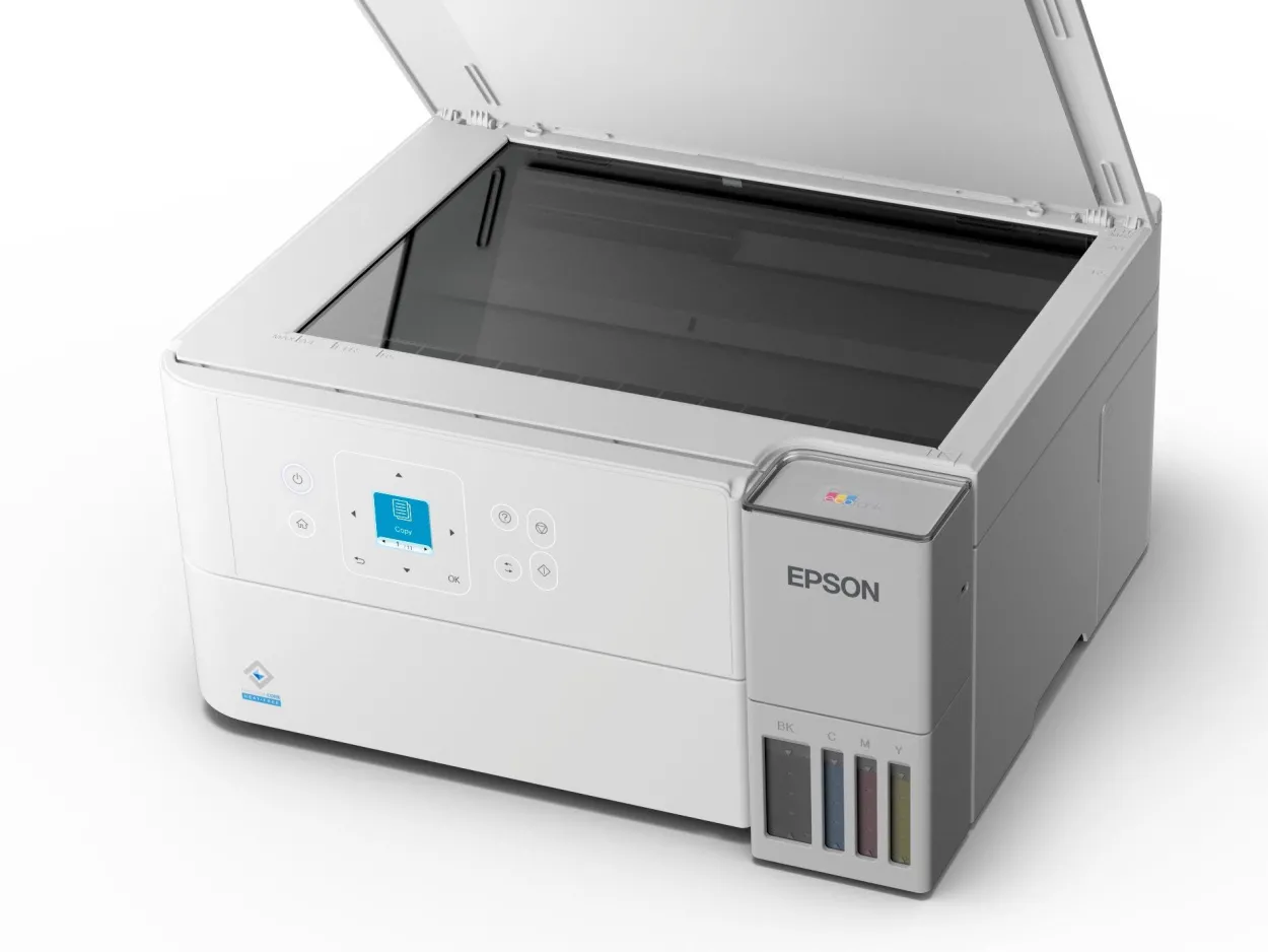 Solution d’impression A4 blanche EcoTank ET-2956 équipée d’une connexion Wi-Fi et de réservoirs d’encre, avec jusqu’à 3 ans d’encre inclus