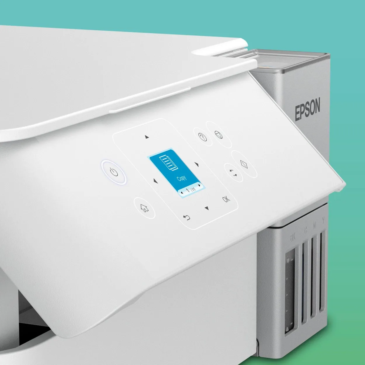 Solution d’impression A4 blanche EcoTank ET-2956 équipée d’une connexion Wi-Fi et de réservoirs d’encre, avec jusqu’à 3 ans d’encre inclus