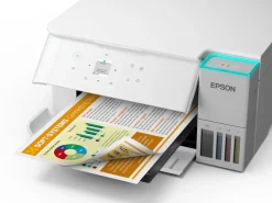 Solution d’impression A4 blanche EcoTank ET-2956 équipée d’une connexion Wi-Fi et de réservoirs d’encre, avec jusqu’à 3 ans d’encre inclus