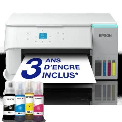 Solution d’impression A4 blanche EcoTank ET-2959 équipée d’une connexion Wi-Fi et de réservoirs d’encre, avec jusqu’à 3 ans d’encre inclus