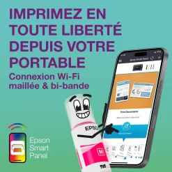 Solution d’impression A4 blanche EcoTank ET-2959 équipée d’une connexion Wi-Fi et de réservoirs d’encre, avec jusqu’à 3 ans d’encre inclus