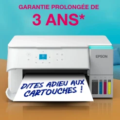 Solution d’impression A4 blanche EcoTank ET-2959 équipée d’une connexion Wi-Fi et de réservoirs d’encre, avec jusqu’à 3 ans d’encre inclus