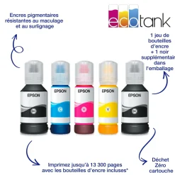 Solution d’impression A4 EcoTank Pro ET-5185 avec Wi-Fi, réservoirs d’encre et fax