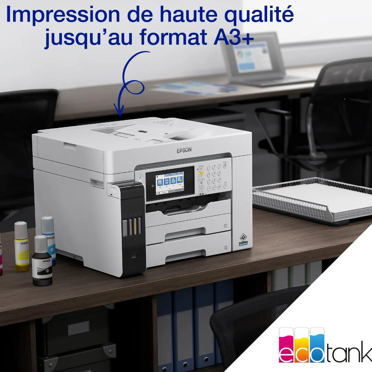 Solution d’impression A3+ EcoTank Pro ET-16685 avec Wi-Fi, réservoirs d’encre et prise en charge PCL